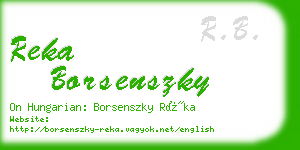 reka borsenszky business card